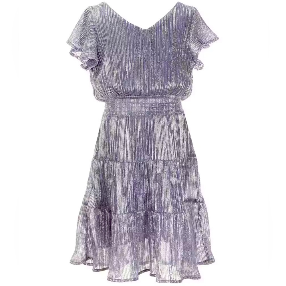 Honey and Rosie Girls Size 14 Split Flutter Sleeve Bow Back Fit & Flare Dress